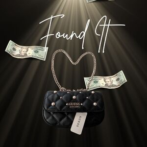 Guess Black Mini Bag with Glossy Finish